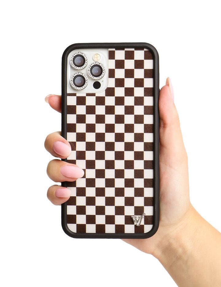 Wildflower Checkers | Brown iPhone Case