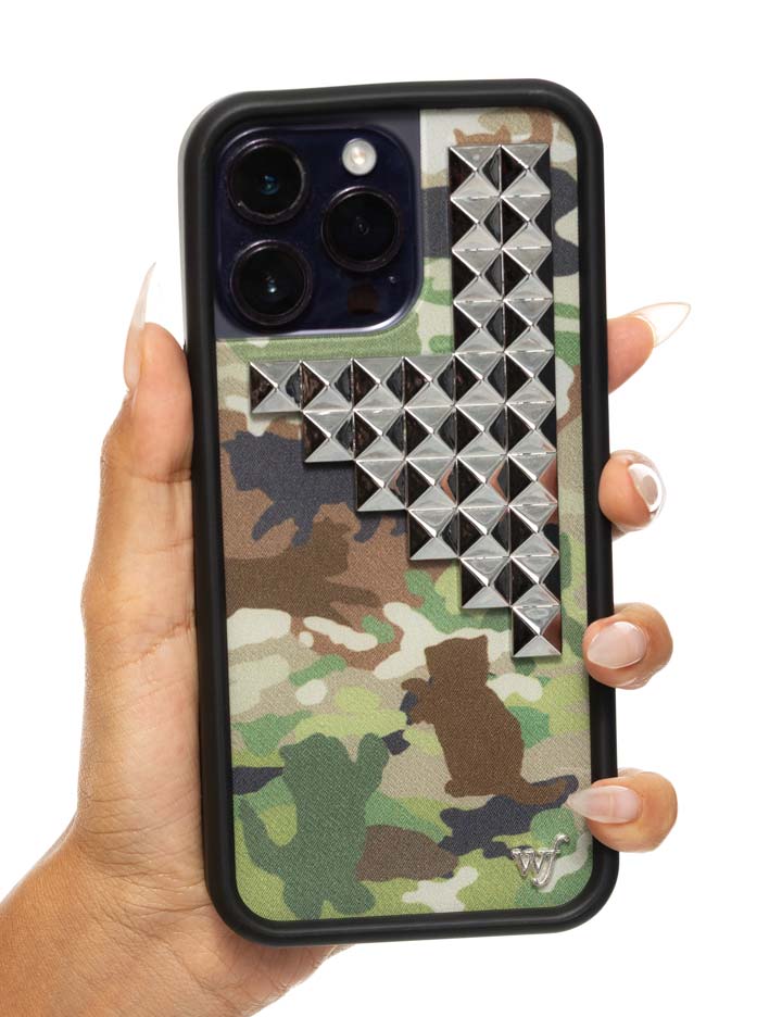 Wildflower Cat Camo Stud iPhone Case