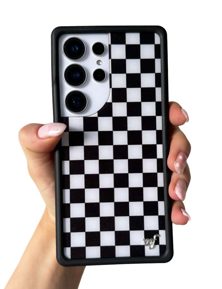 Wildflower Checkers | Black Samsung Galaxy Case