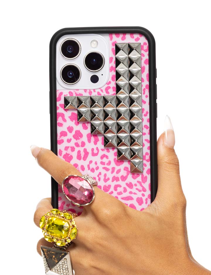 Wildflower Pink Meow Stud iPhone Case