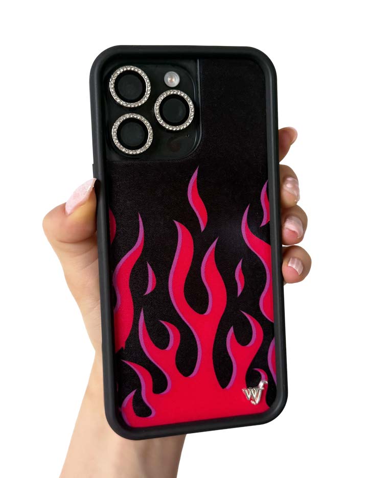 Wildflower Flames | Black & Red iPhone Case
