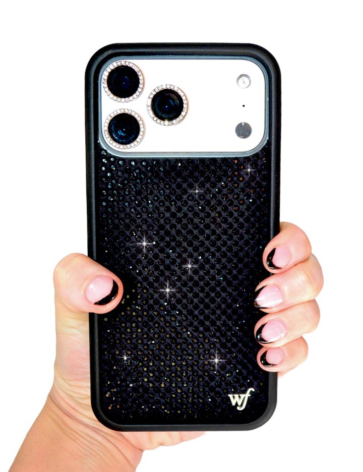 Wildflower Rhinestone iPhone Case | Black