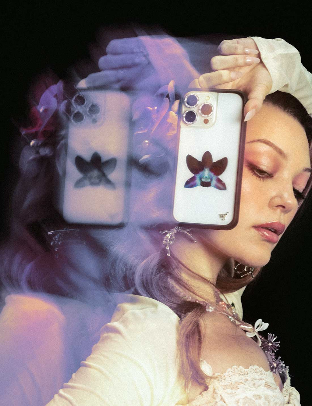 Wildflower Orchid | White iPhone Case