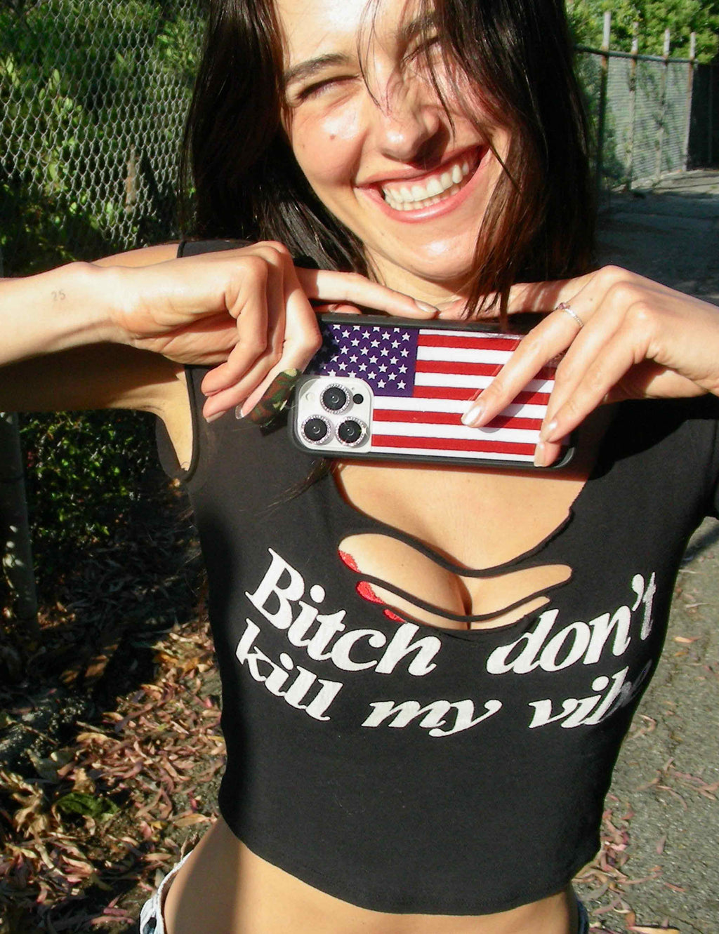 Wildflower American Flag iPhone Case
