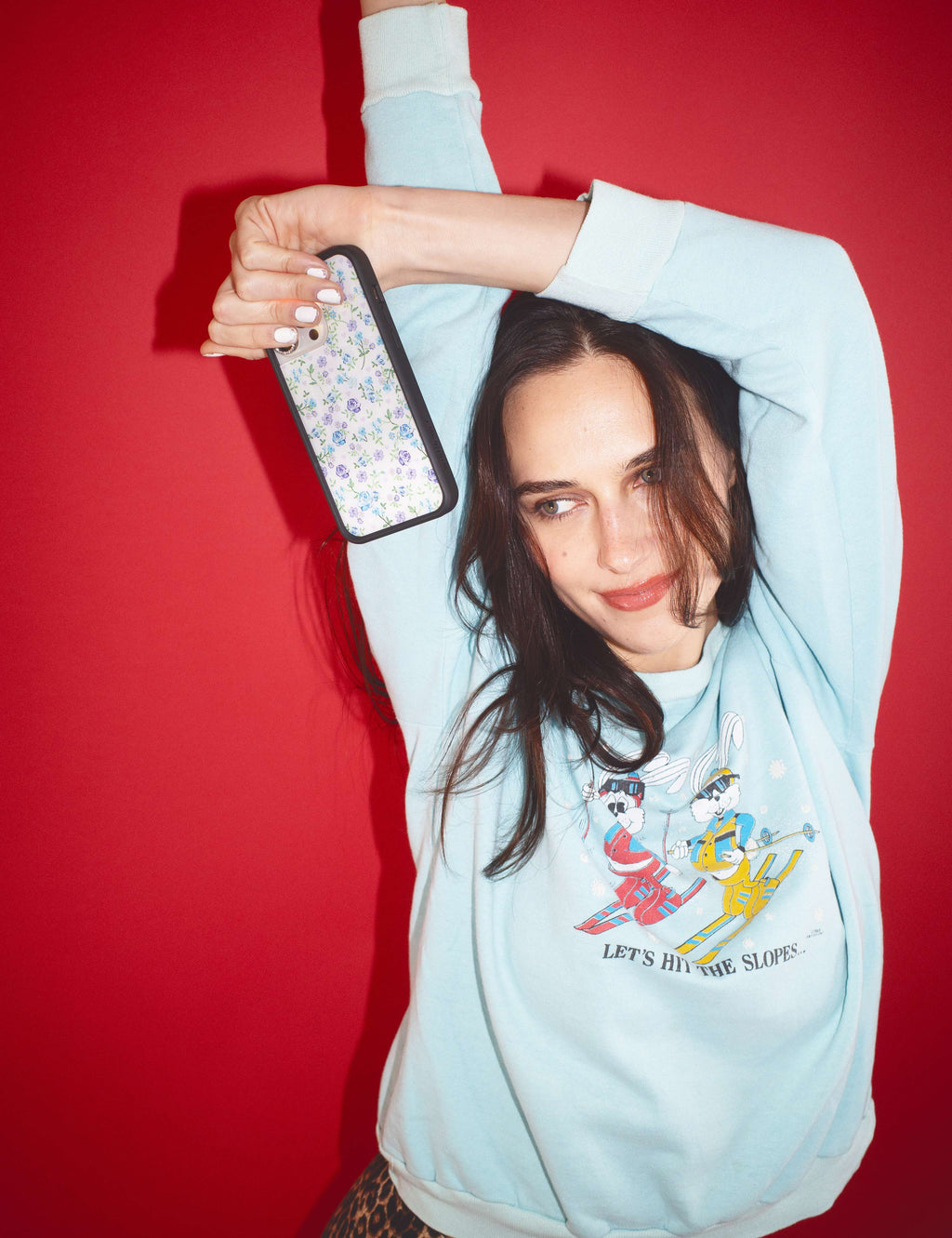 Wildflower Lilac and Blue Floral iPhone Case