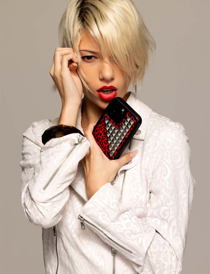 Wildflower Red Meow Stud iPhone Case