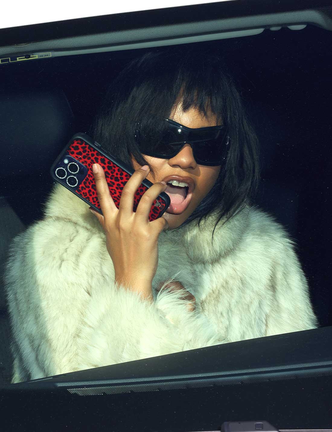 Wildflower Meow | Red iPhone Case