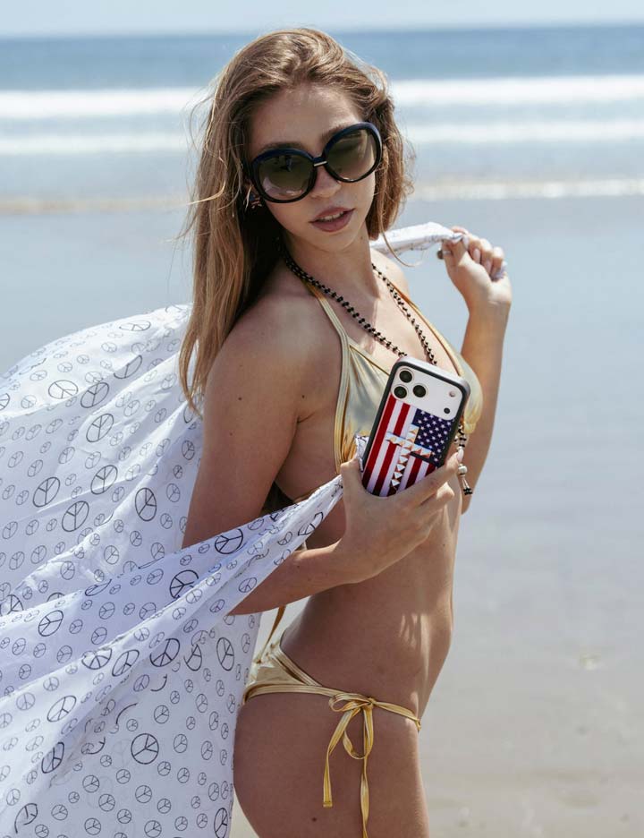 Wildflower Stud Cross American Flag iPhone Case