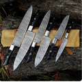 Knife Sets for Kitchen – 13" Handmade Damascus Steel Chef Knife with Epoxy Resin Handle & Leather Sheath