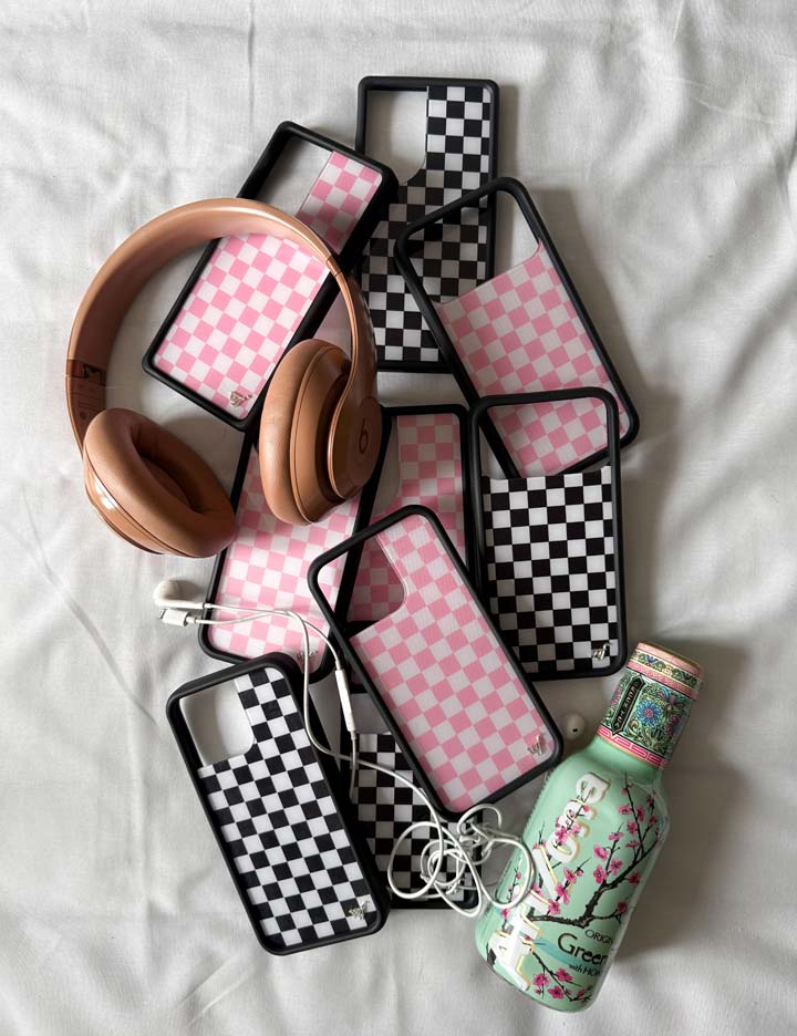 Wildflower Checkers | Pink iPhone Case