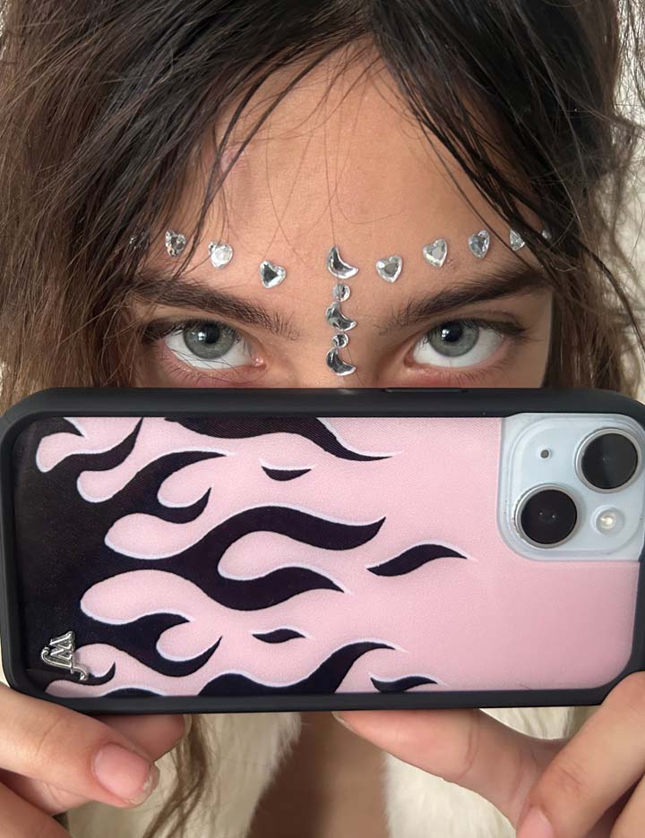 Wildflower Flames | Pink & Black iPhone Case