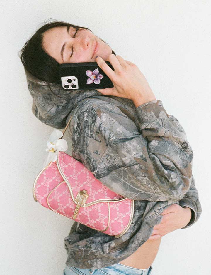 Wildflower Orchid | Black iPhone Case