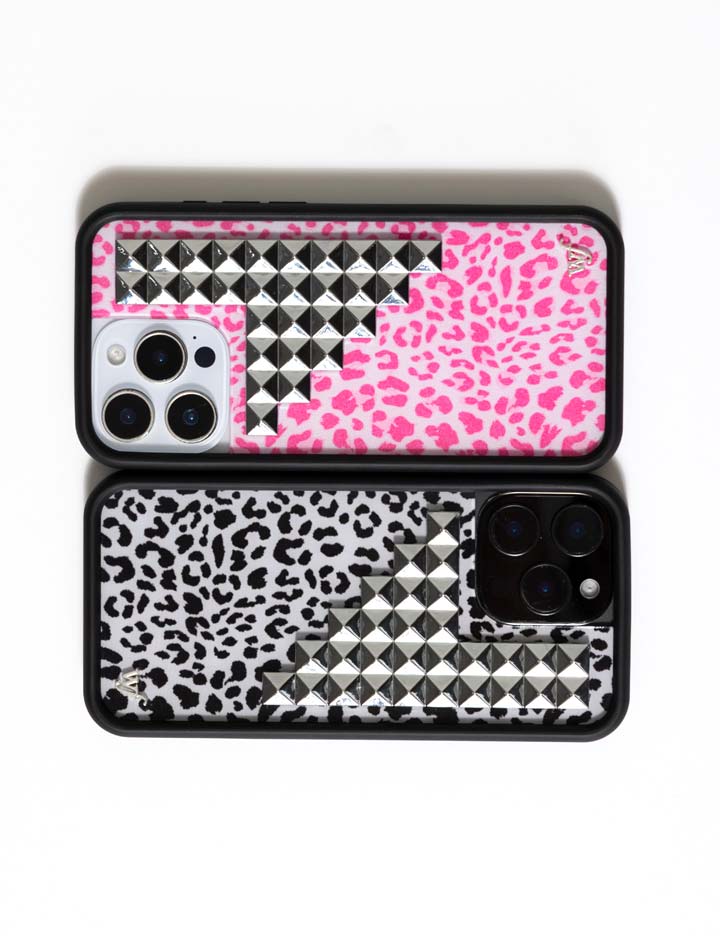 Wildflower Pink Meow Stud iPhone Case