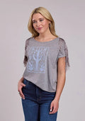 Roper 2866 Fringe Trim (Grey) - Women's T-Shirt