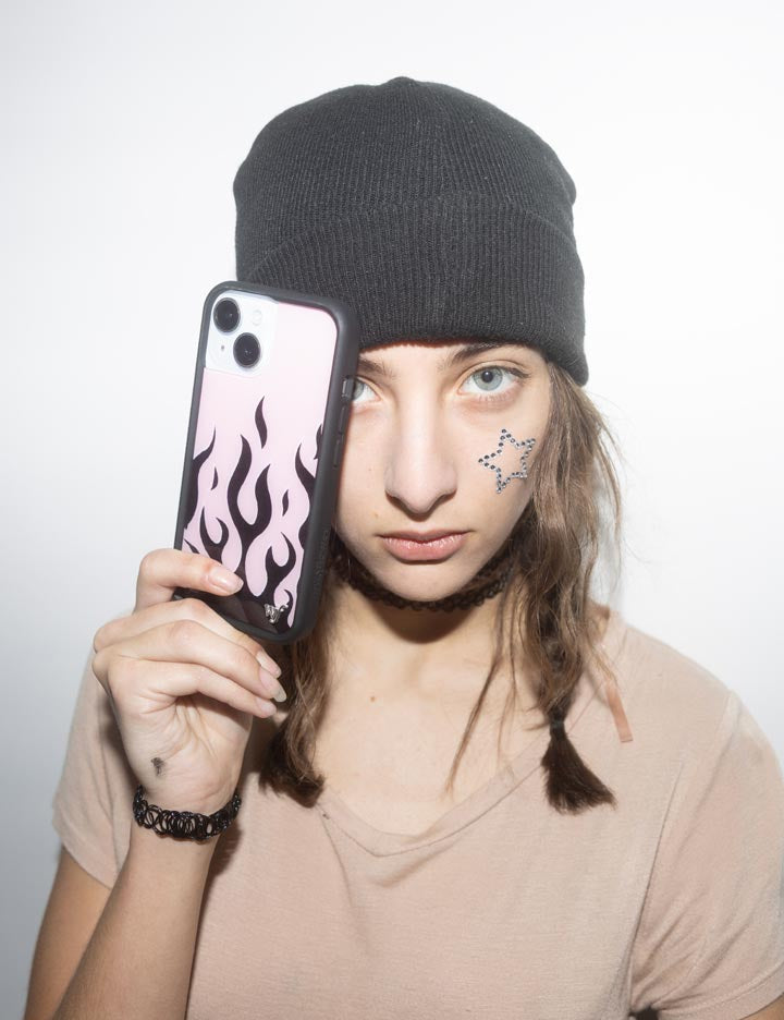 Wildflower Flames | Pink & Black iPhone Case