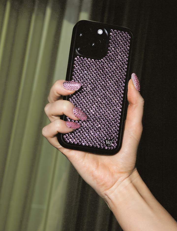 Wildflower Rhinestone iPhone Case | Pink