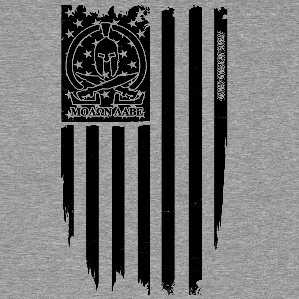 Molon Labe Ghost Flag - Safety Yellow T-Shirt