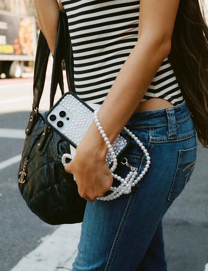 Wildflower Pearl Crossbody | White