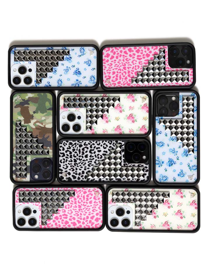 Wildflower Pink Meow Stud iPhone Case