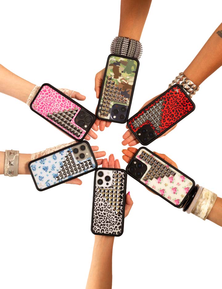 Wildflower Red Meow Stud iPhone Case