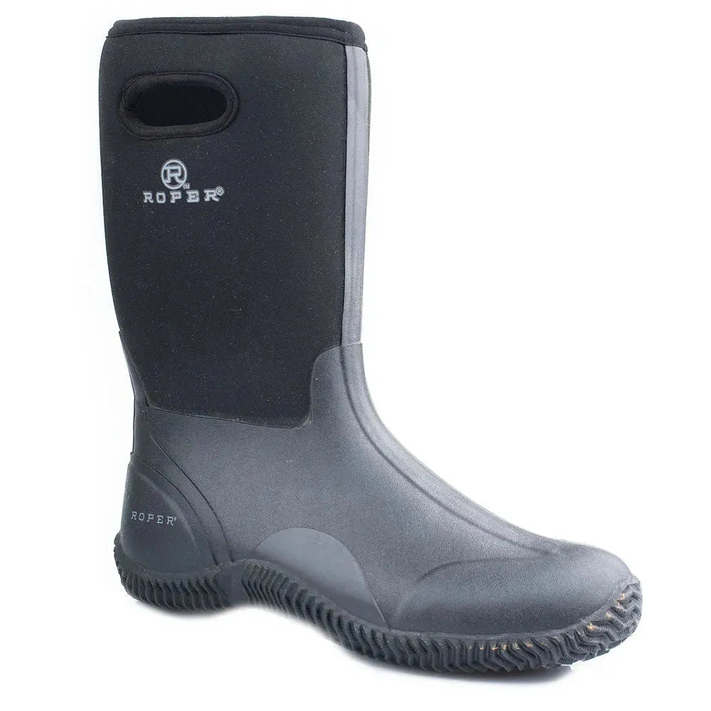 Mens Black Work Rain Boots by Roper