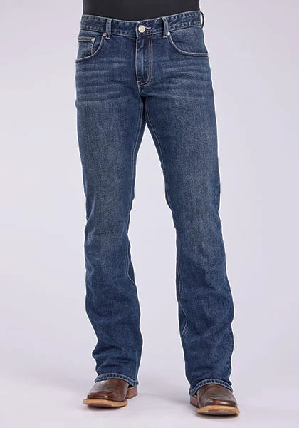 Jagger Stretch Fit V Pocket Deco (Medium Wash) Men's Bootcut Jeans by Tin Haul
