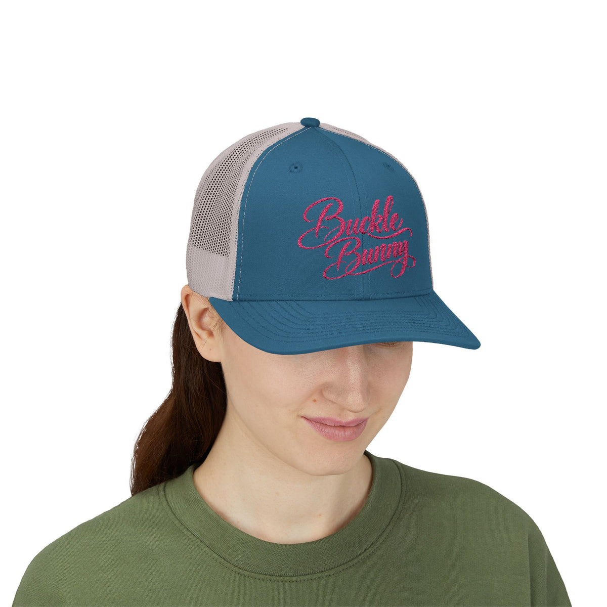 Buckle Bunny Trucker Cap — Retro Script Rhinestone Style Snapback - Wild'n'Free American Exclusive!