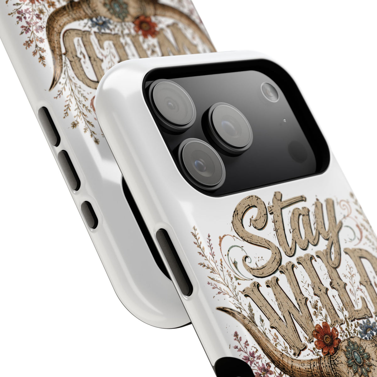 Stay Wild Phone Case — Boho Skull Floral Magnetic Impact-Resistant Case -Wild'n'Free American Exclusive!