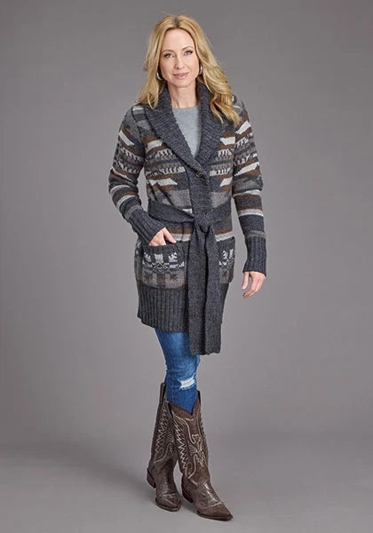 Stetson 2266 Indigo Aztec (Grey) - Women's Sweater
