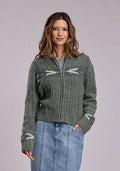 Stetson 3188 Aztec Cable (Green) - Women's Wool Sweater