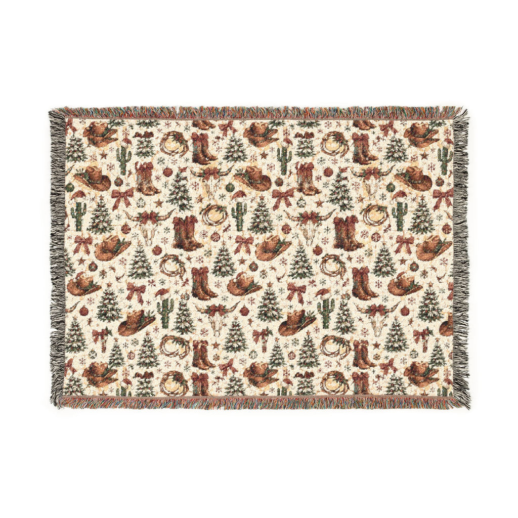 Cowboy Boots & Lassos Christmas Woven Blanket - Wild'n'Free American Exclusive