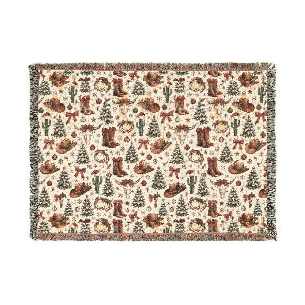 Cowboy Boots & Lassos Christmas Woven Blanket - Wild'n'Free American Exclusive