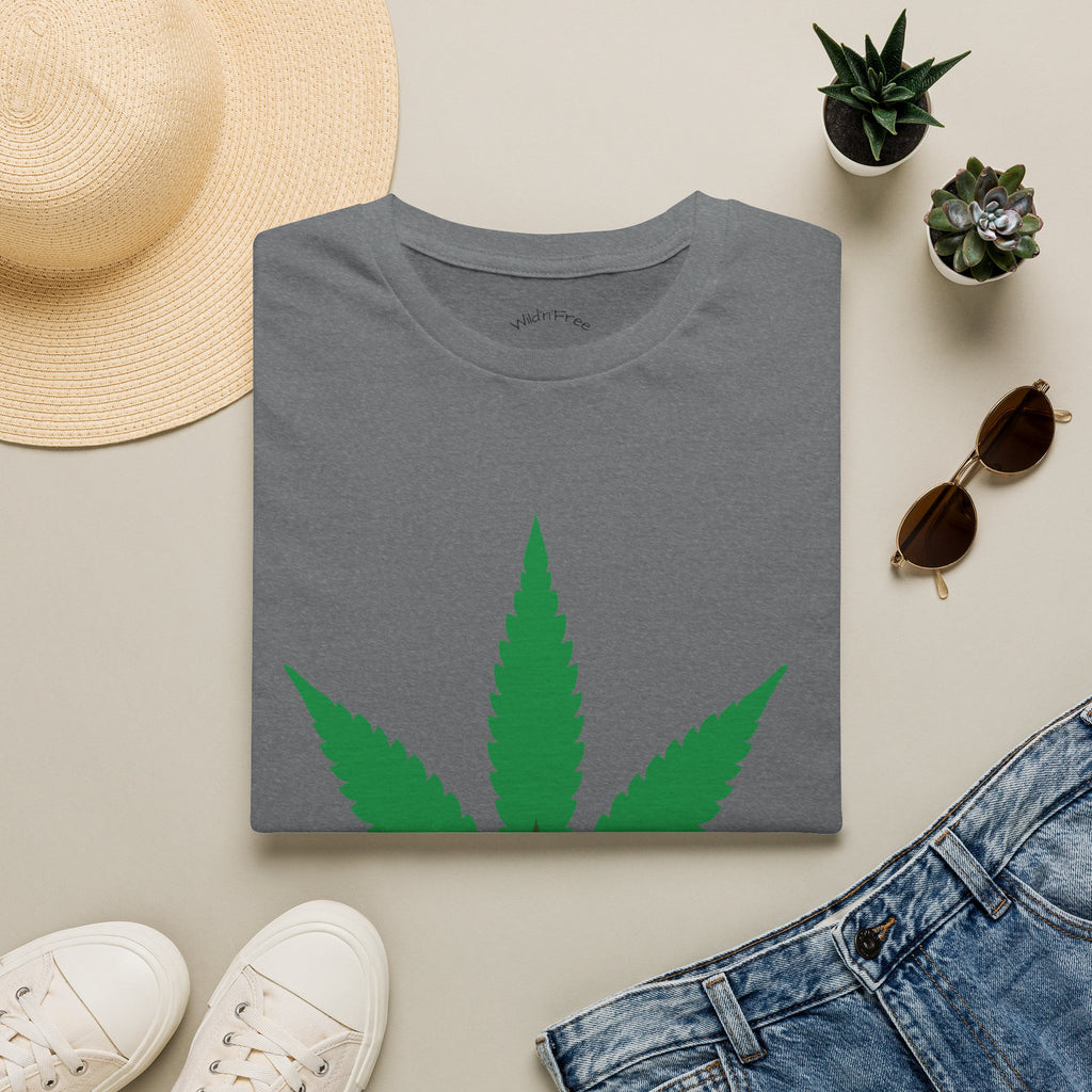 Wild'n'Free Cannabis Leaf T-Shirt – "It's Organic" Graphic Tee