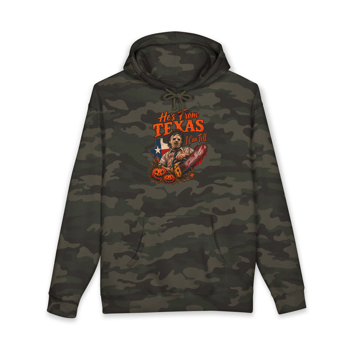 Texas Chainsaw Halloween Hoodie Vintage Horror Camo Pullover - Wild'n'Free Exclusive!