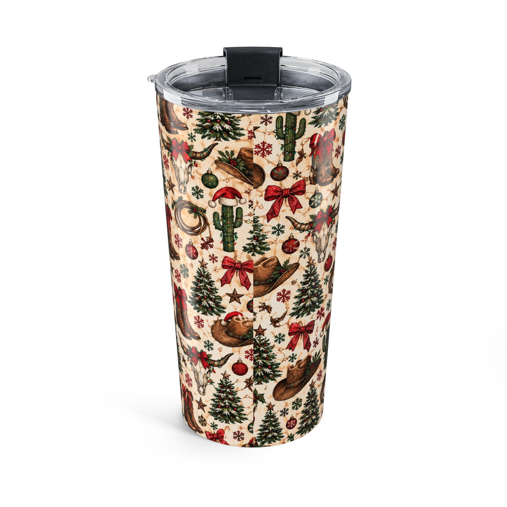20oz Western Christmas Tumbler – Cowboy Boots, Cactus & Tree Holiday Travel Cup - Wild'n'Free Exclusive