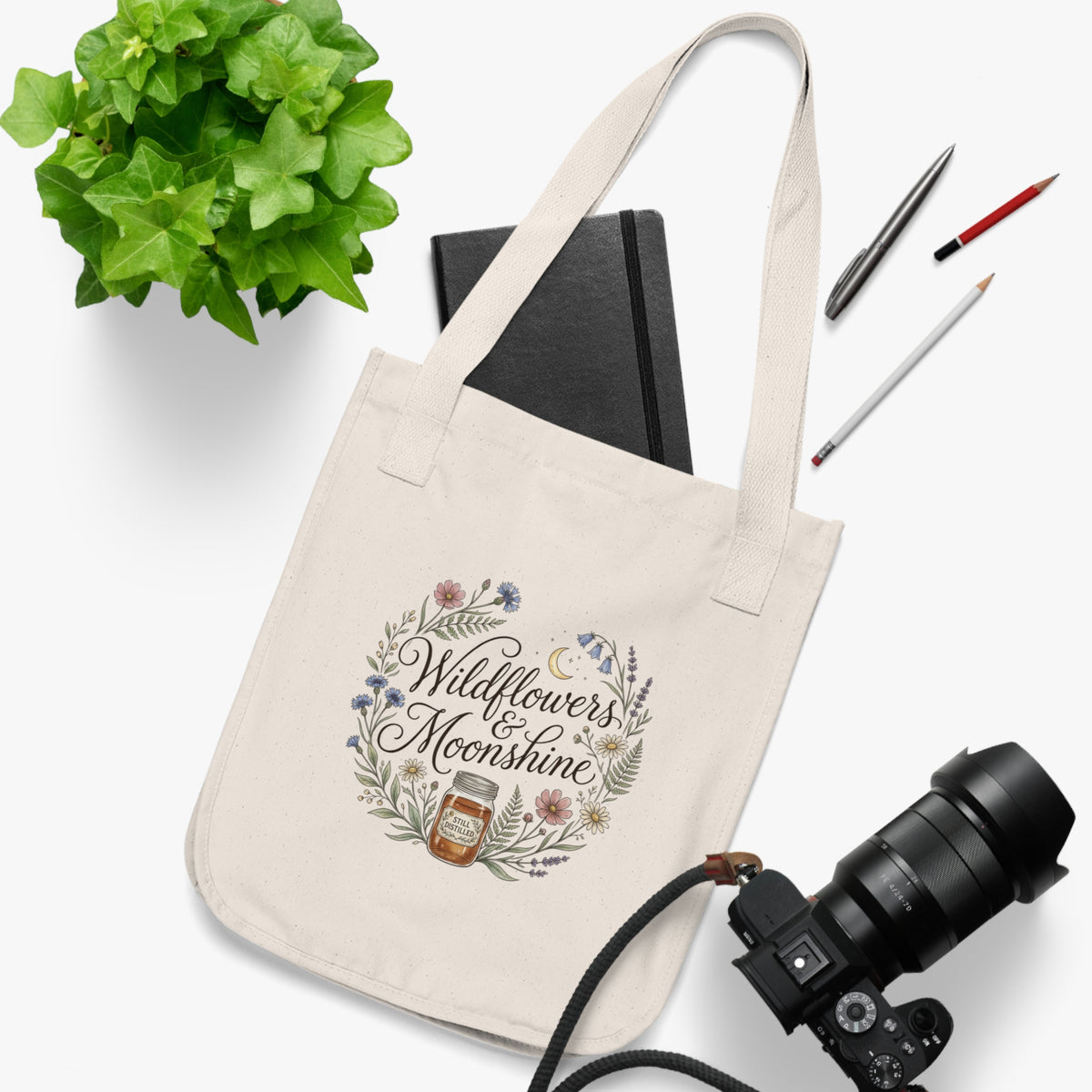 Wildflowers & Moonshine Organic Canvas Tote Bag - Wild'n'Free Exclusive!