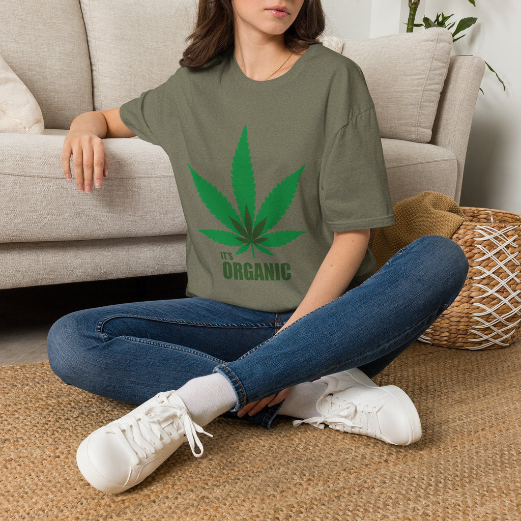 Wild'n'Free Cannabis Leaf T-Shirt – "It's Organic" Graphic Tee
