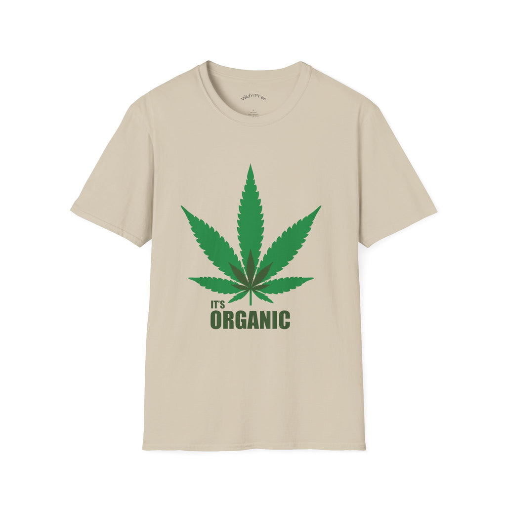 Wild'n'Free Cannabis Leaf T-Shirt – "It's Organic" Graphic Tee