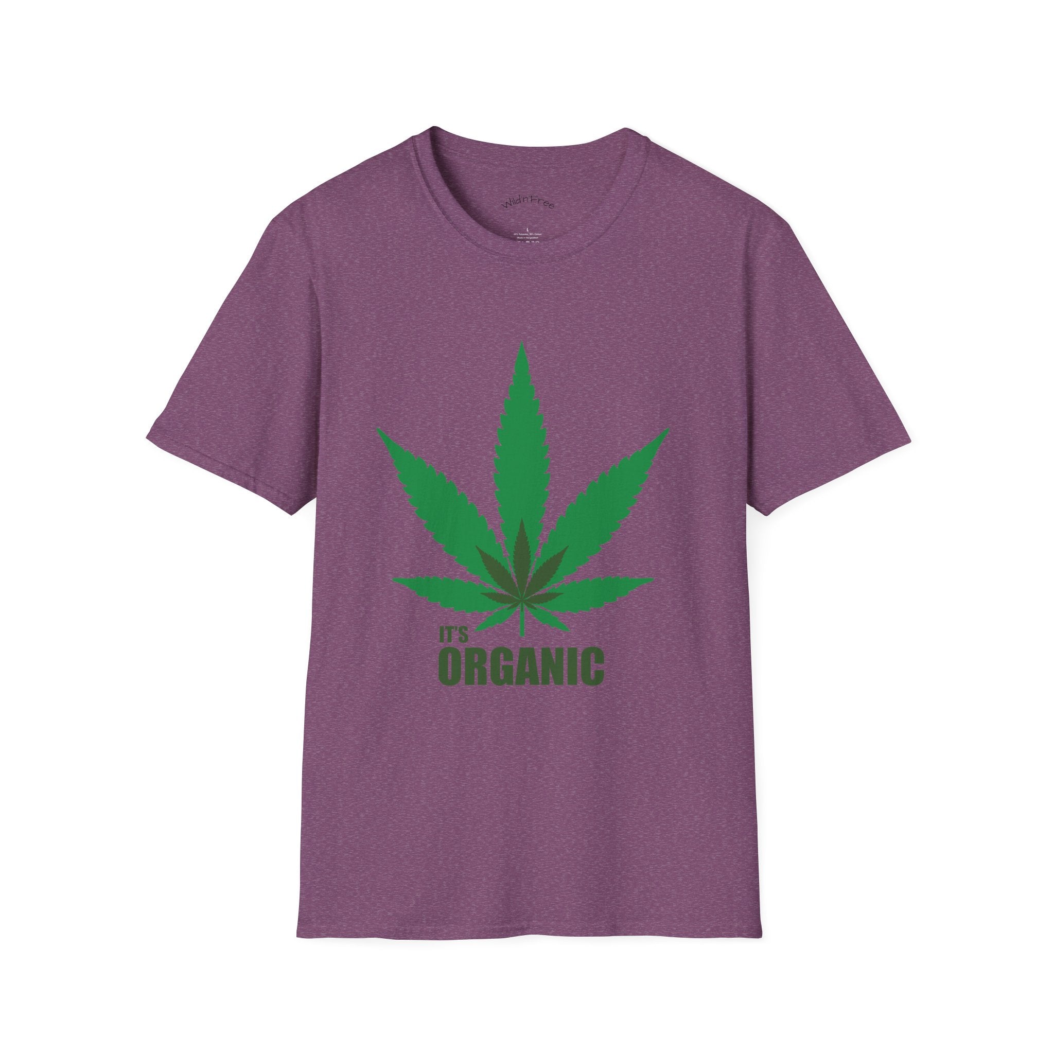Wild'n'Free Cannabis Leaf T-Shirt – "It's Organic" Graphic Tee