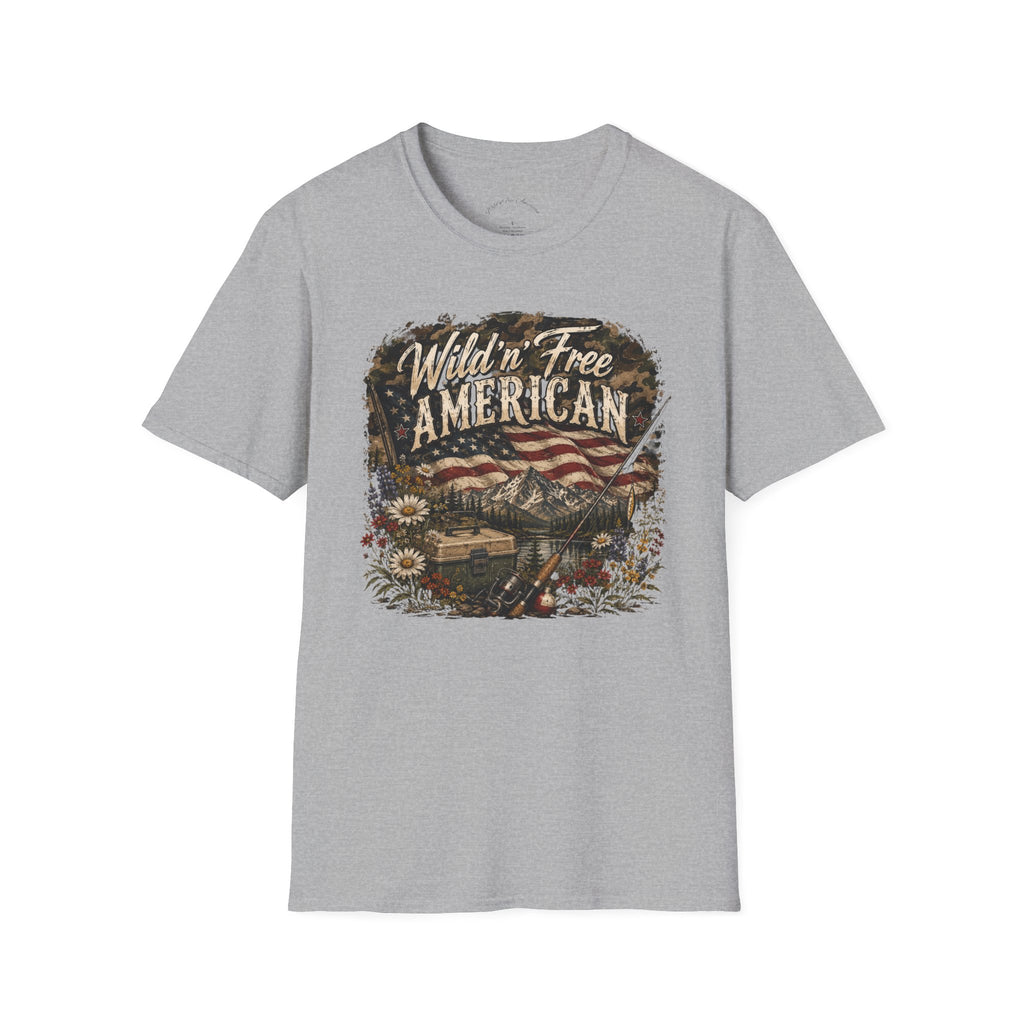 Wild 'n' Free American Exclusive T-Shirt — Vintage Flag Graphic Tee