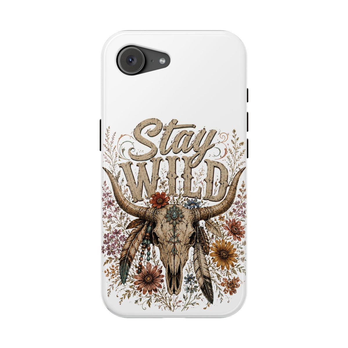 Stay Wild Phone Case — Boho Skull Floral Magnetic Impact-Resistant Case -Wild'n'Free American Exclusive!