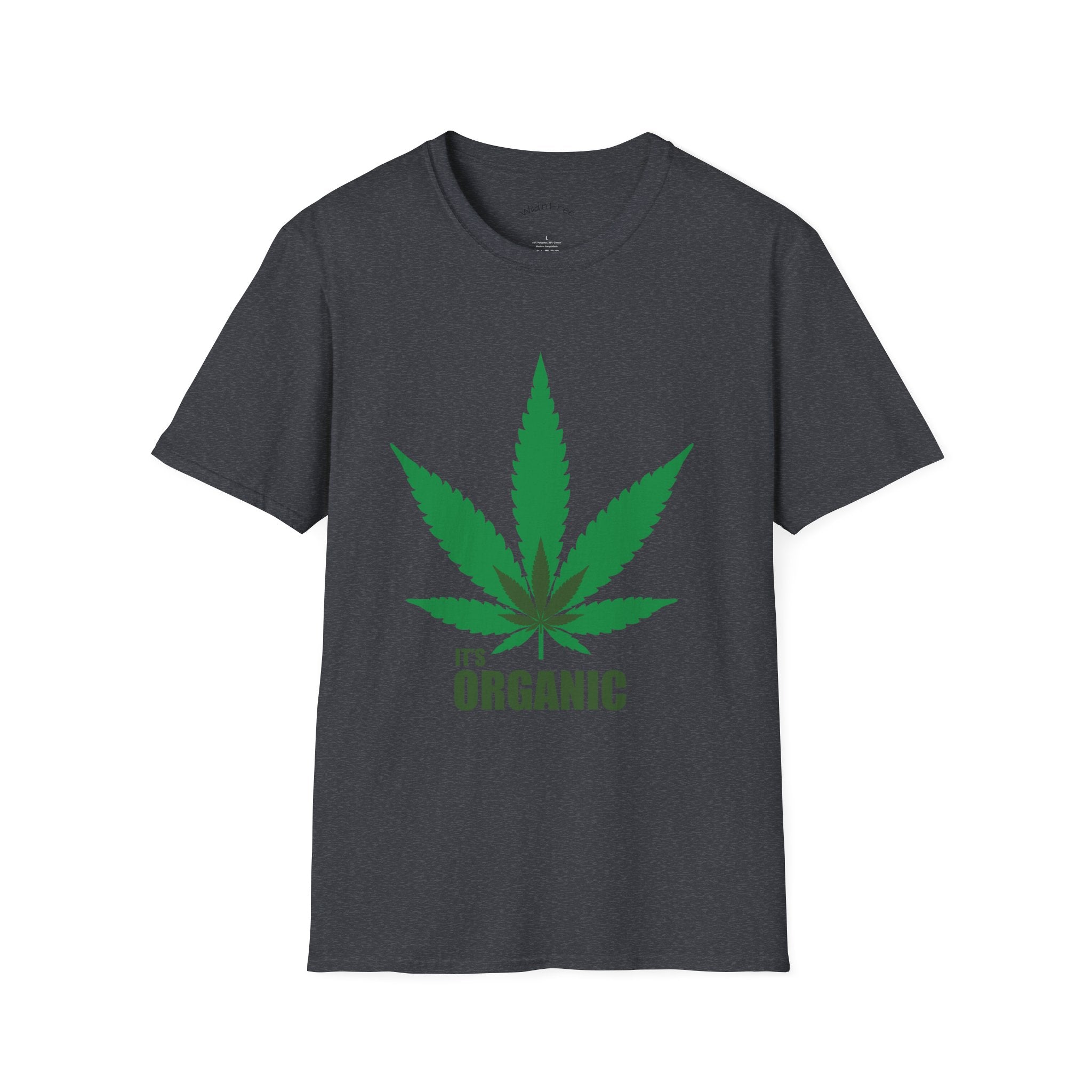 Wild'n'Free Cannabis Leaf T-Shirt – "It's Organic" Graphic Tee