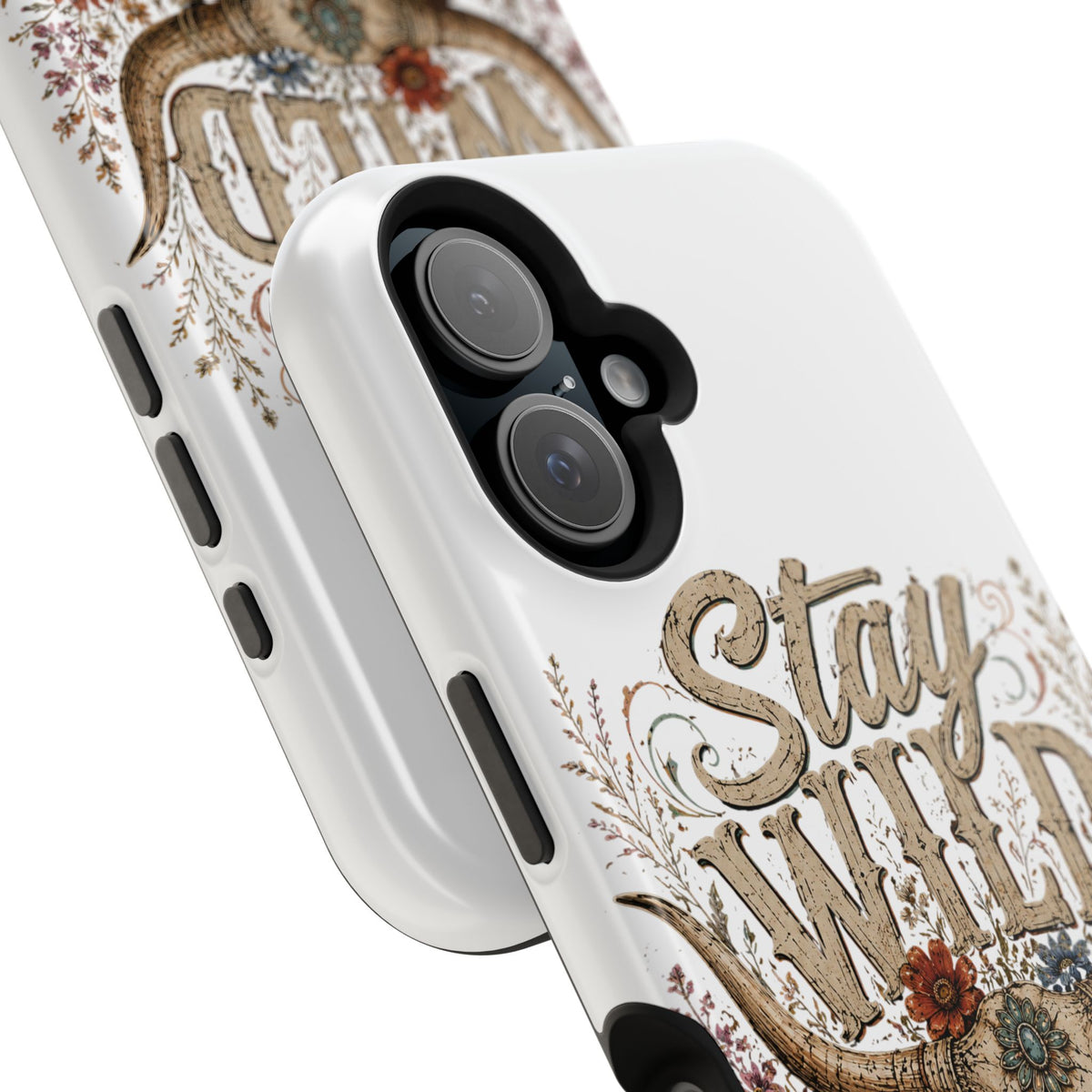Stay Wild Phone Case — Boho Skull Floral Magnetic Impact-Resistant Case -Wild'n'Free American Exclusive!