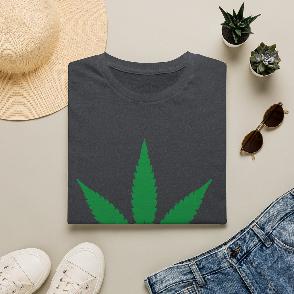 Wild'n'Free Cannabis Leaf T-Shirt – "It's Organic" Graphic Tee
