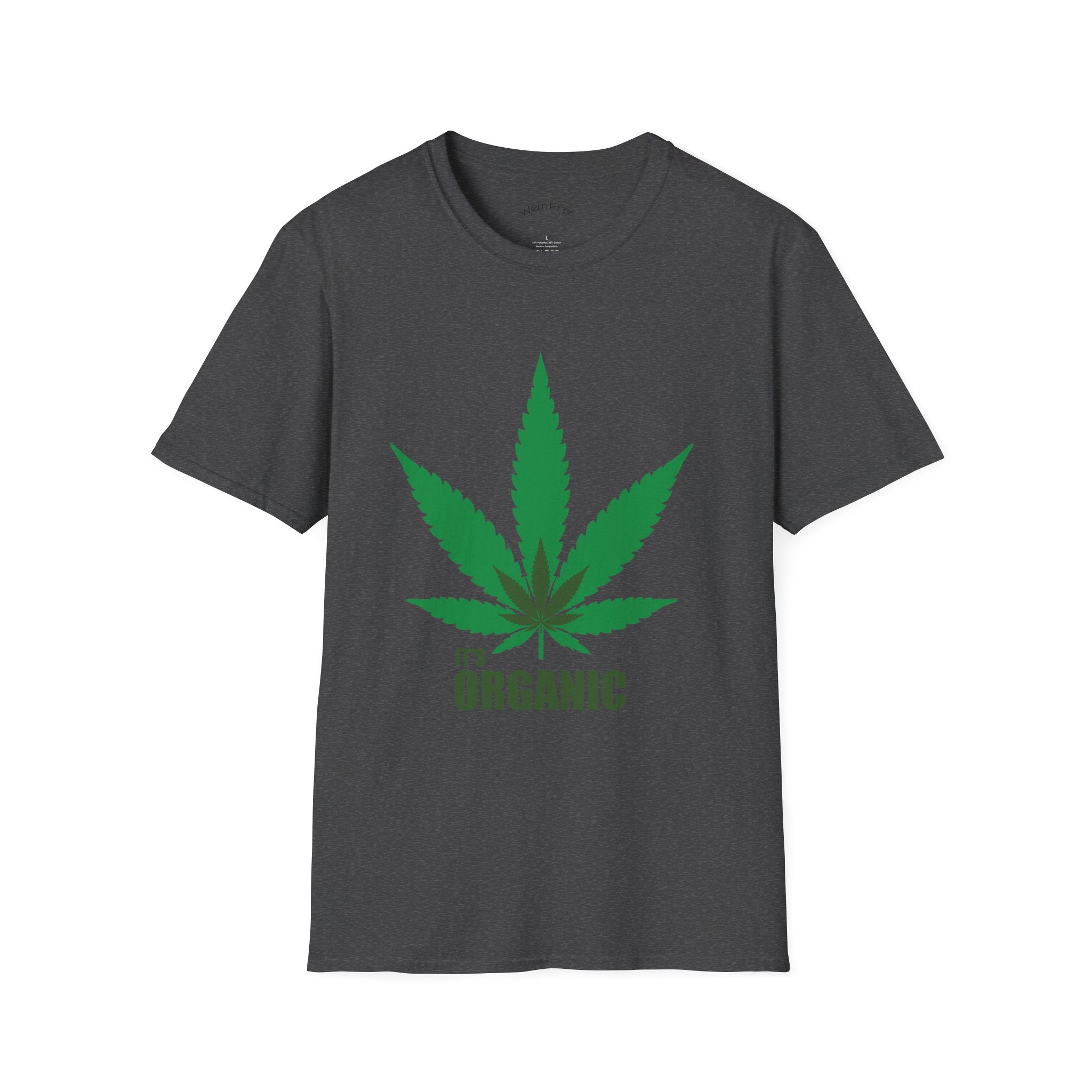 Wild'n'Free Cannabis Leaf T-Shirt – "It's Organic" Graphic Tee