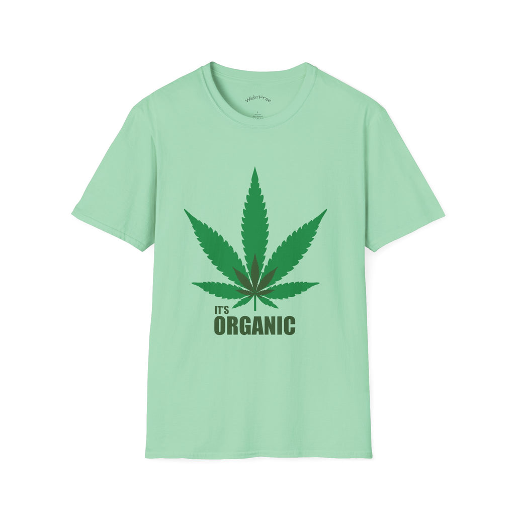 Wild'n'Free Cannabis Leaf T-Shirt – "It's Organic" Graphic Tee
