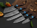 Best Chef Knives Sets – 13" Handmade Damascus Steel Kitchen Knife with Wenge Resin Handle & Leather Sheath