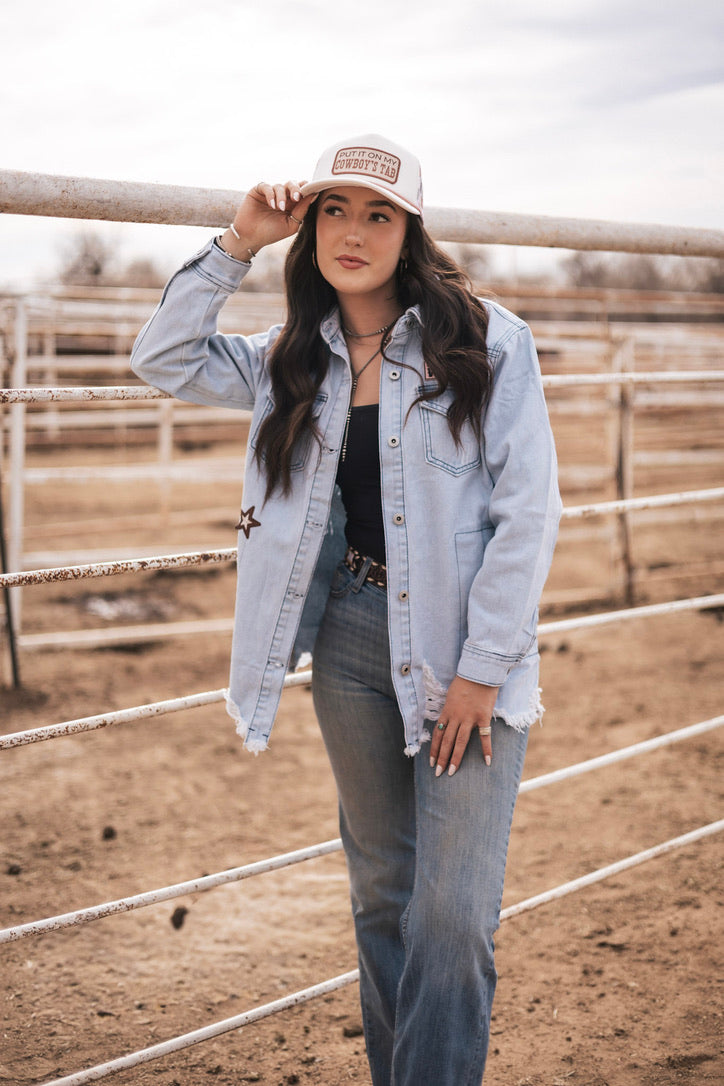 Put it on my Cowboys Tab // Embroidered Patch on Checkered Hat