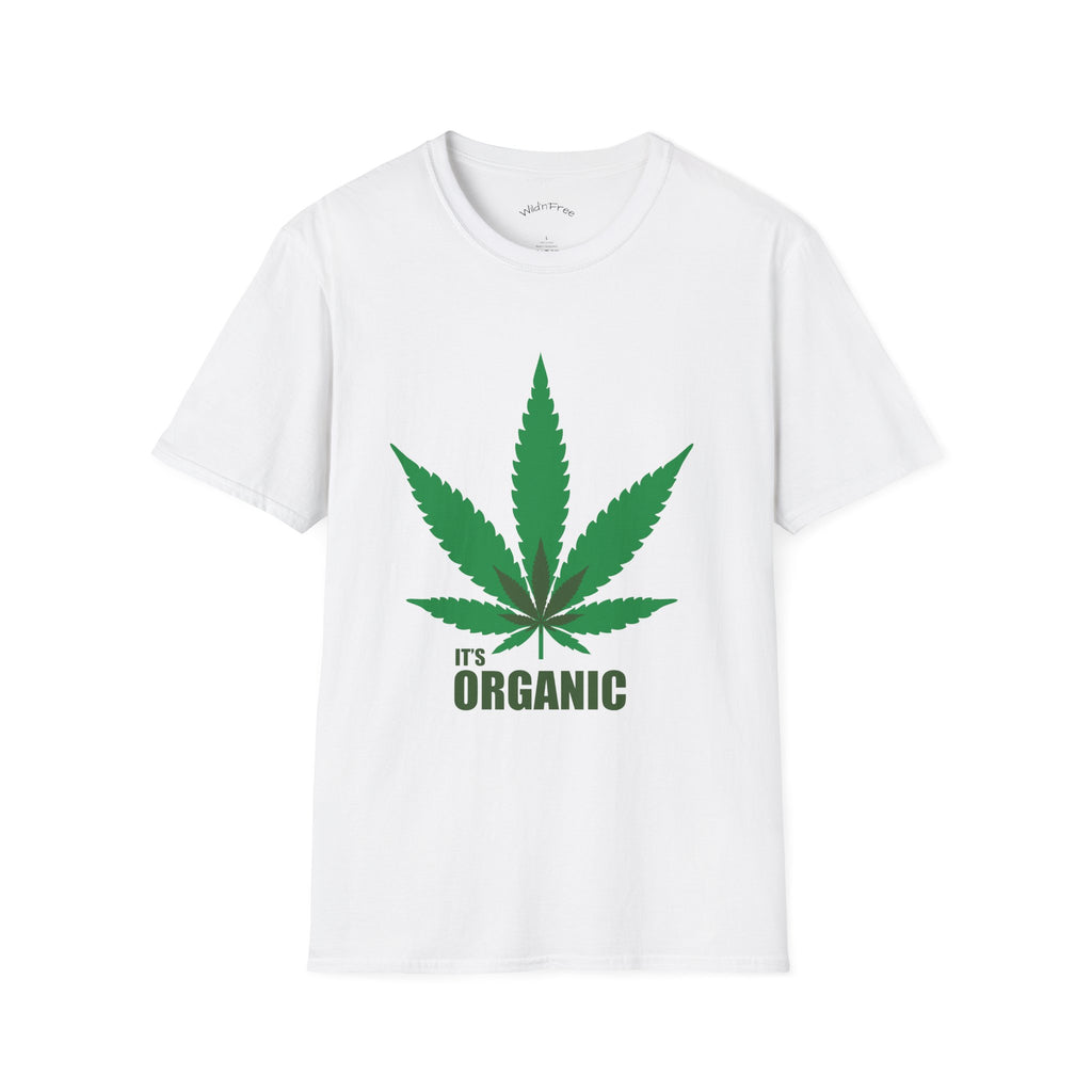 Wild'n'Free Cannabis Leaf T-Shirt – "It's Organic" Graphic Tee