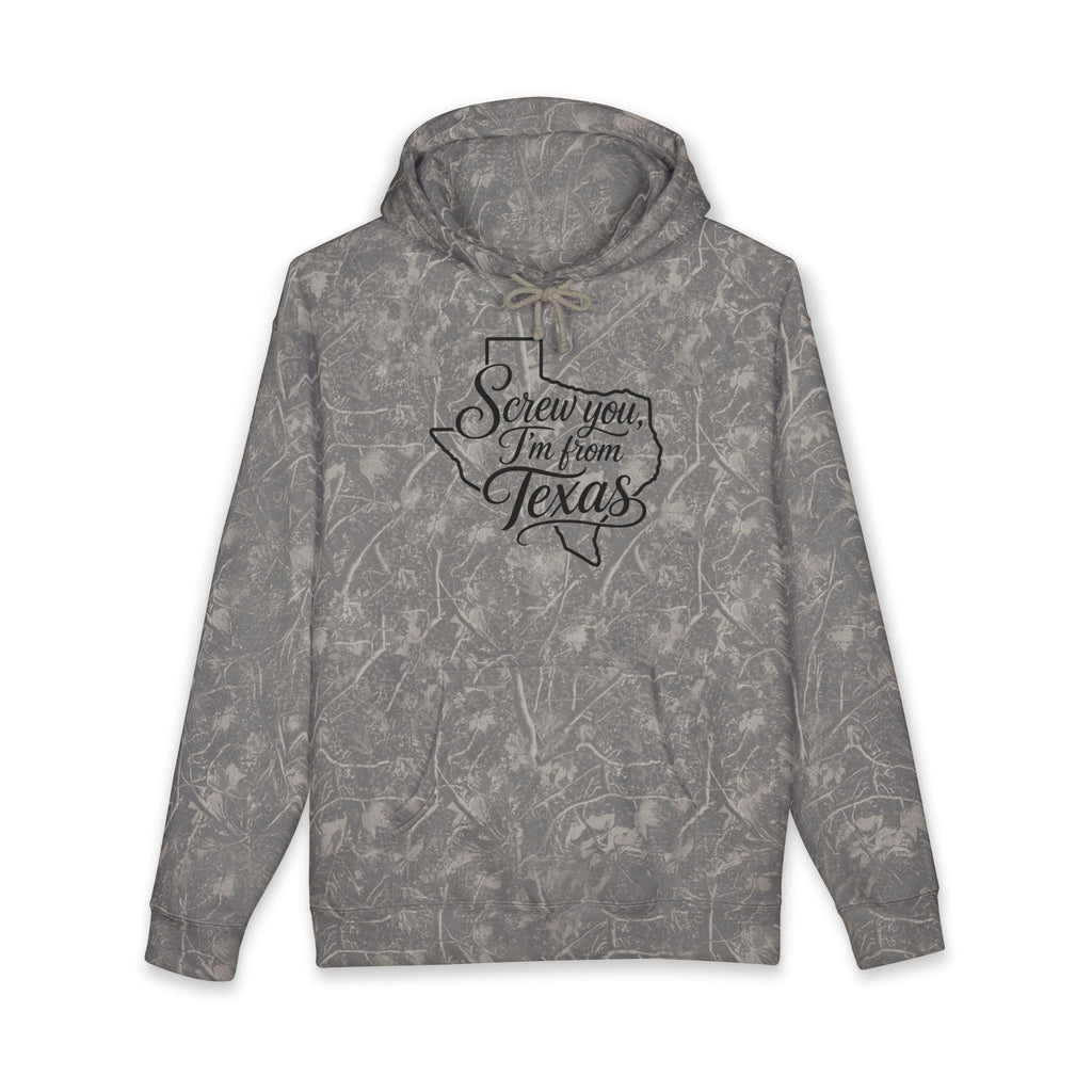Screw You, I'm From Texas - Distressed Camo Hoodie - Wild'n'Free American Exclusive